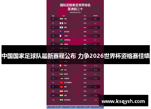 中国国家足球队最新赛程公布 力争2026世界杯资格赛佳绩